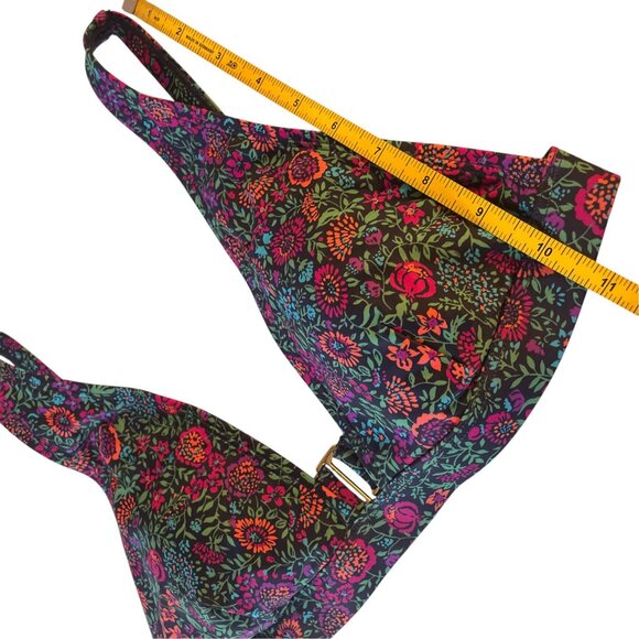 Summersalt The Plunge Bikini Top Only Red Florals SZ 4 - Picture 3 of 8